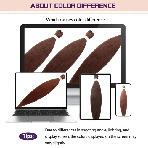 Miniatura 6 de Beyond Beauty - Trenzas preestiradas de cabello profesional sin picazón, ajuste de agua caliente, fibra sintética, textura Yaki, extensiones