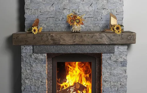Miniatura 10 de J.H.Yoder Timbers 6" x 8" x 60" Viga de chimenea rústica maciza de madera de pino labrada a mano por artesanos Amish, de origen sostenible