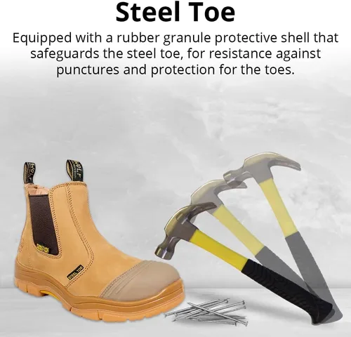 Miniatura 3 de WOLF Work Boot 100% Genuine Upper Leather Oil, Slip, Impact, Puncture Resistant Electrical Hazards Non-Slip Rubber Sole