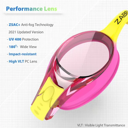 Miniatura 4 de Paquete de 3 gafas de natación para niños, antivaho 100% protección UV, para niños de 3 a 14 años