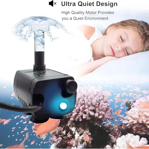 Miniatura 2 de Mini bomba sumergible USB, tubo de 1 M, CC 5 V, 0.7 W, bomba de banco eléctrica sin escobillas, fuente para mascotas, pequeño sistema hidropónico