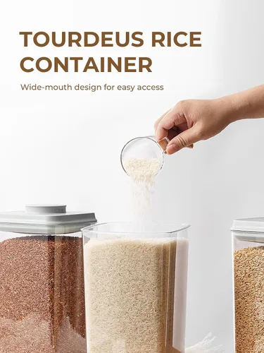 Miniatura 45 de Recipientes Herméticos Pop Apilables - Paquete de 2 Recipientes de Almacenamiento de Cereales con Tapas Herméticas, Recipientes Pop Up a Prueba