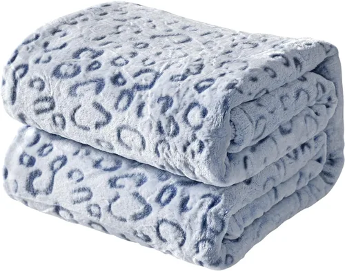 Miniatura 12 de FY FIBER HOUSE Manta de forro polar de franela de microfibra con estampado de guepardo 3D, 90 x 108 pulgadas, púrpura Leopardo morado