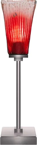 Miniatura 13 de Toltec Lighting Luna Accent - Lámpara de mesa, acabado de granito oscuro, cristal cuadrado de burbujas ahumadas de 3.5 pulgadas