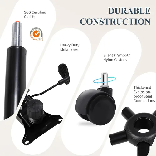 Miniatura 9 de Flysky Juego de 10 sillas ergonómicas de escritorio para oficina en casa, soporte lumbar, silla giratoria de malla transpirable para computadora