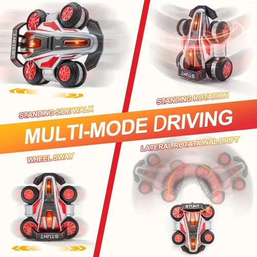 Miniatura 2 de Autos RC, auto RC de 2.4 GHz, rápido, acrobacias, 4WD, giro 360°, camiones RC con luces y música, camión de acrobacias todoterreno de alta