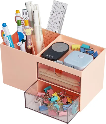 Miniatura 9 de LETURE Organizador de Escritorio con cajón, Suministros de Oficina y Accesorios de Escritorio, Caja de Almacenamiento para Tarjetas de Negocios