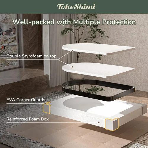 Miniatura 102 de TokeShimi - Espejo para pared de baño, espejo de tocador con marco de metal de aleación de aluminio mate cepillado e inoxidable, decoración rústica