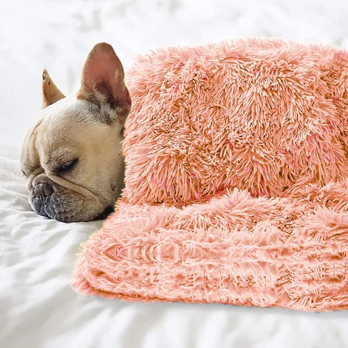 Miniatura 5 de Manta de cama para mascotas, manta de forro polar esponjoso para perro, manta suave para cachorros, gatos, gatitos, S, M, L, XL, manta sherpa Rosa