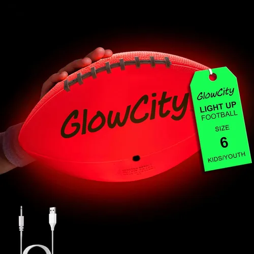 Miniatura 10 de GlowCity Balón de fútbol que brilla en la oscuridad, tamaño 3/6, regalos de pelota iluminada para niños, jóvenes y adolescentes, fútbol brillante