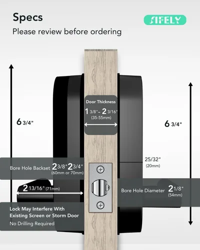 Miniatura 5 de Cerradura de puerta inteligente con teclado de entrada sin llave con asa y perilla, cerrojo digital para puertas delanteras, dormitorios, oficinas e