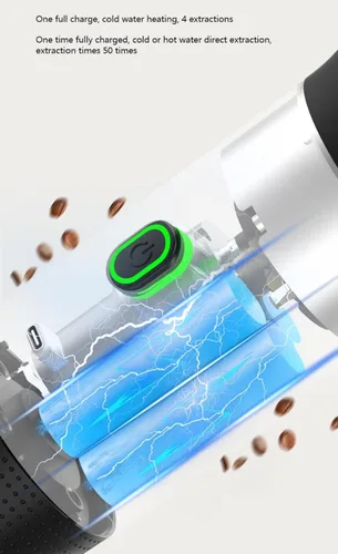 Miniatura 3 de Cafetera eléctrica portátil inalámbrica con USB-C, autocalentable, cafetera espresso recargable para viajes, camping, casa rodante, hogar, oficina