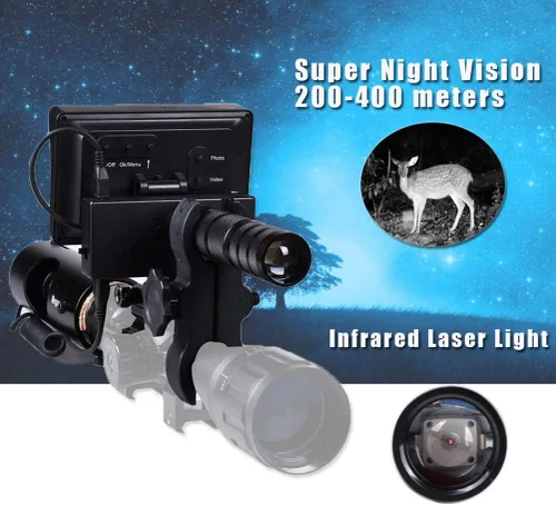 Miniatura 2 de Cámara digital de visión nocturna para visores de caza IR óptica vista 720P video/foto con pantalla HD de 4.3 pulgadas y linterna infrarroja