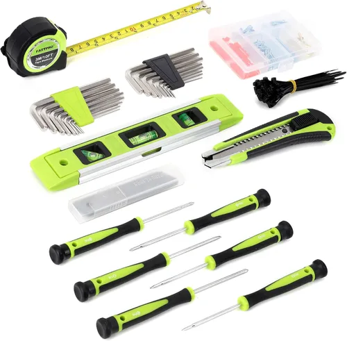 Miniatura 6 de FASTPRO Juego de herramientas de reparación del hogar de 215 piezas con bolsa de almacenamiento abierta de boca ancha de 12 pulgadas, kit de Verde
