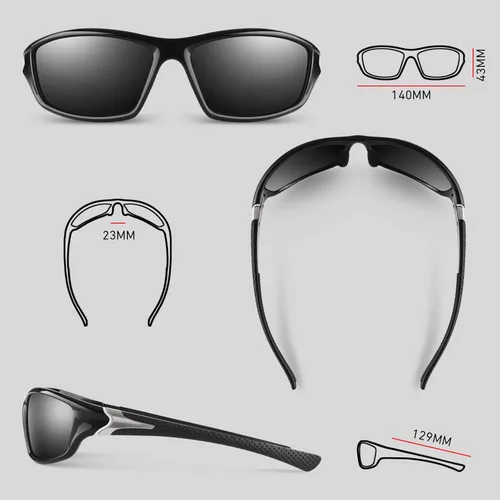Miniatura 3 de WEAROYO - Gafas de sol polarizadas deportivas para hombres y mujeres, gafas de pesca y conducción rectangulares, protección UV400 Marco C
