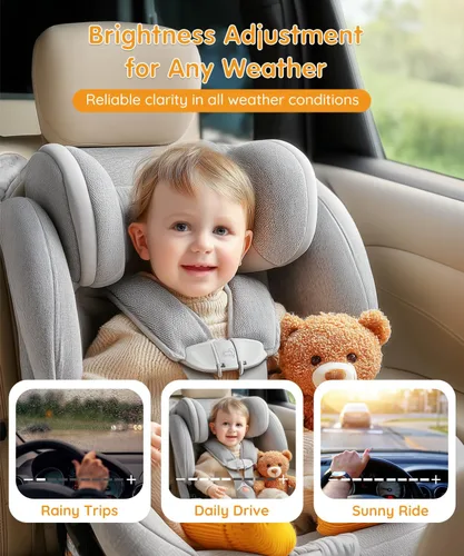 Miniatura 5 de Babyvue BC1 - Cámara de coche para bebé, pantalla HD 1080P de 4.5 pulgadas y zoom 3X, monitor de bebé automático de visión nocturna IR con brillo