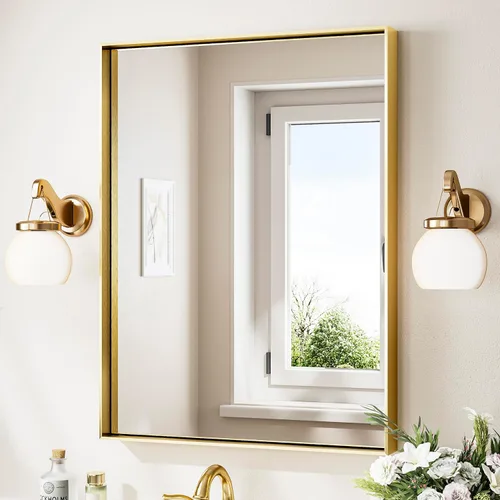 Miniatura 91 de Keonjinn - Espejo rectangular con marco negro para baño de 40 x 30 pulgadas, espejo de pared para sobre el lavabo, espejos de tocador de metal