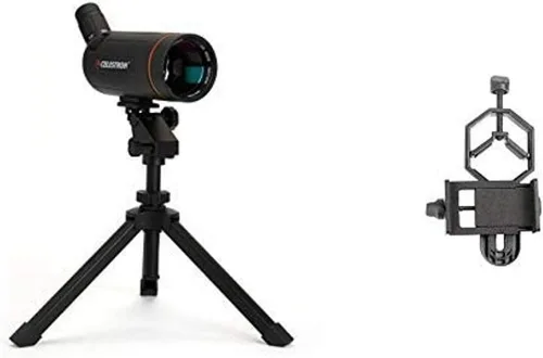 Miniatura 8 de Celestron 52238 C70 Mini Mak Spotting Scope, 25-75x, Negro y NexYZ Adaptador para teléfono inteligente de 3 ejes, negro