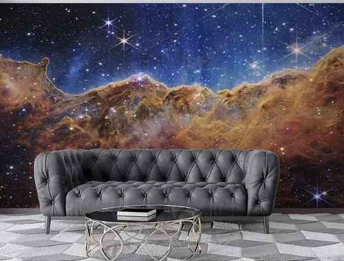 Miniatura 4 de Foto de la nebulosa de Carina de los acantilados cósmicos (imagen de NIRCam) NASA. mural de pared espacial Galaxy Nebula Papel tapiz para despegar