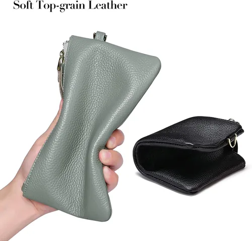Miniatura 5 de GOIACII Carteras para mujer, bloqueo RFID, ultradelgadas, cuero real, tarjetero de crédito