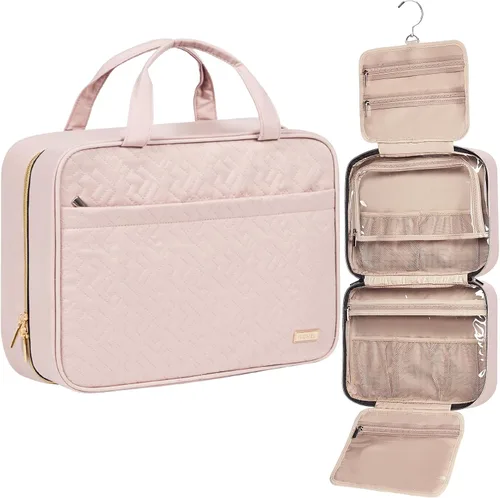 Miniatura 27 de NISHEL Neceser de viaje para mujer, organizador colgante y portátil para champú de tamaño completo, acondicionador, juego de cepillos y accesorios