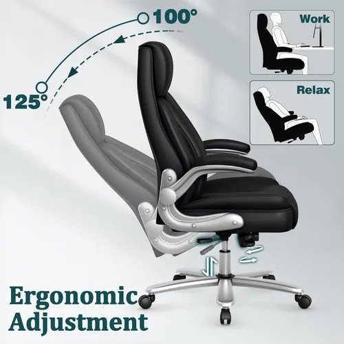 Miniatura 9 de Silla de oficina ejecutiva, silla de escritorio ergonómica, silla de computadora cómoda resistente de 500 libras con soporte lumbar ajustable