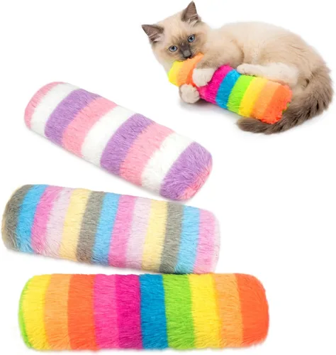 Miniatura 7 de Juguetes para gatos, paquete de 3 almohadas de hierba gatera, sonido arrugado suave y duradero con hierba gatera en el interior, juguete interactivo