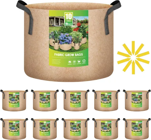 Miniatura 19 de iPower Paquete de 10 bolsas de 3 galones para plantas de tela no tejida gruesa resistente para cultivo de papas, contenedor duradero con aireación