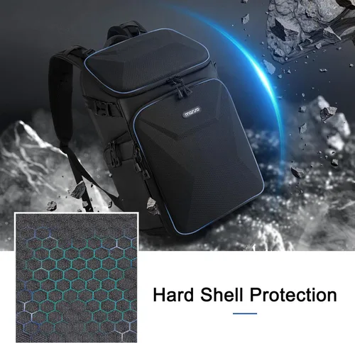 Miniatura 2 de MOSISO Mochila para cámara, bolsa para cámara DSLR con cubierta impermeable para lluvia, funda rígida de panal de abeja, mochila de viaje