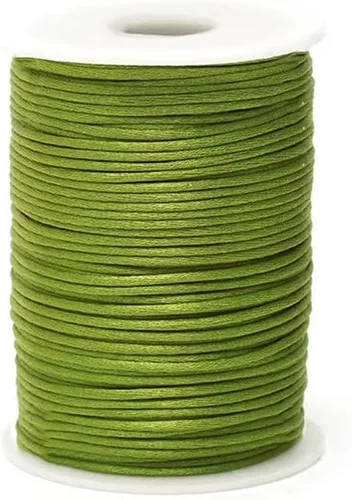 Miniatura 29 de 2.0mm Hilo de Cordón de Seda de Nylon para Cuentas de Macramé, Pulseras, Nudos Chinos, Collares, Joyería 109 Yardas (Verde Oscuro)