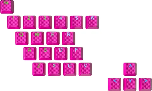 Miniatura 20 de Conjunto de teclas de goma Ranked Doble disparo translúcido Perfil OEM para teclado mecánico de juegos (Café Cuarzo, 23 teclas)