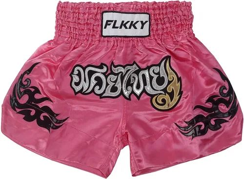 FLKKY Muay Thai - Pantalones cortos de boxeo para hombres y mujeres, de alta calidad, para entrenamiento de artes marciales, gimnasio, boxeo,