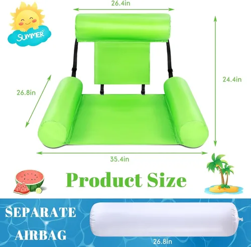 Miniatura 2 de Blueweenly Paquete de 4 flotadores de piscina para adultos, hamaca inflable, silla de descanso para piscina, playa, fiesta, lago, verano