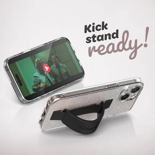 Miniatura 4 de ENCASED Funda con lazo para los dedos, diseñada para iPhone 15 Plus (2023), funda transparente con correa de mano con soporte de silicona suave al