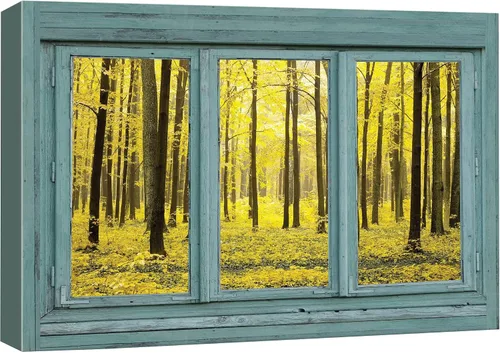 Miniatura 56 de Cuadro decorativo con diseño de ventana moderna blanca con vista, de la marca Wall26®