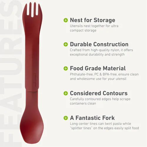 Miniatura 4 de humangear GoBites Duo and Bio Duo - Cubiertos de viaje, tenedor y cuchara portátil de tamaño completo, juego de utensilios reutilizables, sin PC