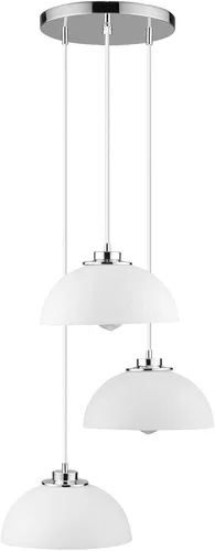 Miniatura 11 de GLOBE Electric x Novogratz 61093 - Lámpara colgante de 1 luz, oro mate, pantalla de flecos de tela blanca, lámpara colgante para sala de estar