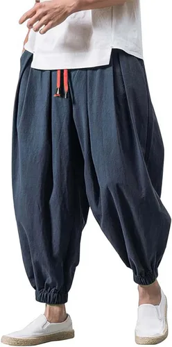 Pantalones harén de hip hop para hombre, de color sólido, de gran tamaño, cónicos, informales, cómodos, elásticos, con cordón