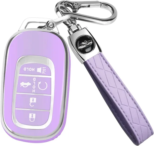 Miniatura 16 de QBUC Funda para llavero Honda con llavero, protector de funda compatible con llave remota inteligente Honda Accord Civic HRV CRV Pilot 2022-2026