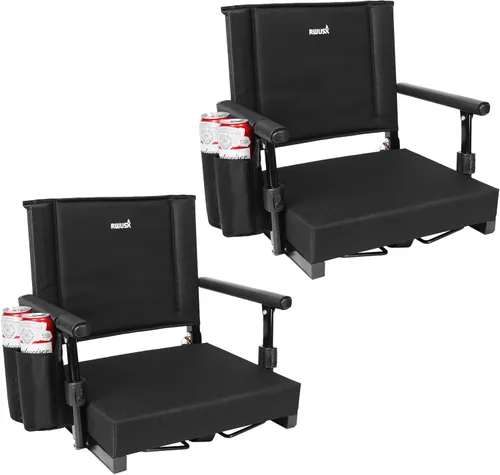 Miniatura 8 de Asientos acolchados para estadio con respaldo y cojín, silla plegable portátil, asientos plegables para estadio para fútbol, campamento, conciertos