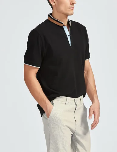 Miniatura 5 de GAVIN BLEU Polo de manga corta con cuello en V para hombre