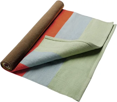 Miniatura 6 de Hugger Mugger Alfombra de yoga de algodón, absorbente, tejido apretado, Ashtanga y alfombra de yoga caliente, ayuda con manos y pies resbaladizos