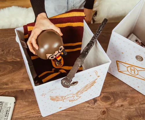 Miniatura 5 de Ukonic Harry Potter Hedwig - Organizador de cubos de almacenamiento de 11 pulgadas, juego de 2, contenedor de cesta de tela, organizador de armario