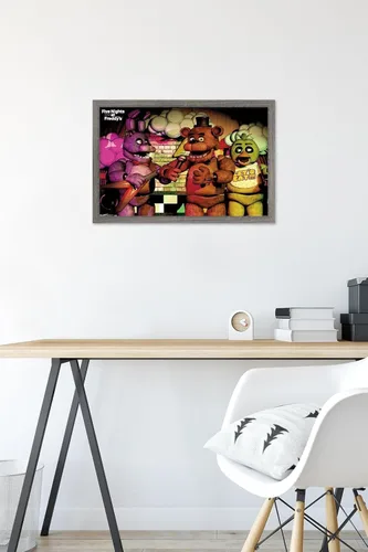 Miniatura 6 de Trends International Five Nights at Freddy's - Póster de pared de banda, 14.725 x 22.375 pulgadas, versión enmarcada de madera de granero