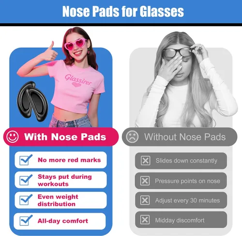 Miniatura 4 de 20 pares de almohadillas de nariz para lentes – 0.039 pulgadas de silicona ultra fina antideslizante para pegar en la nariz, almohadillas adhesivas