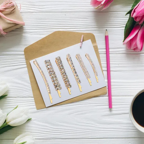 Miniatura 6 de 12 pinzas para el pelo de novia con diamantes de imitación, horquillas de aleación de diamantes de imitación, pinzas de pelo de cristal, pasador