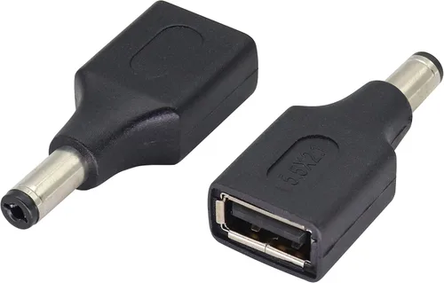 Miniatura 10 de Paquete de 2 adaptadores de corriente CC de 2.5 × 0.028 in a USB CC USB 2.0 A hembra a CC 2.5 × 0.028 in macho 5 V CC conector de barril de carga