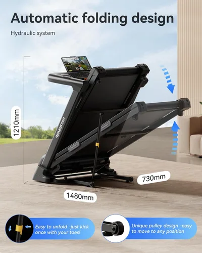 Miniatura 7 de Renestar Cintas de correr para el hogar, caminadora con inclinación automática, cintas de correr plegables para correr y caminar, capacidad