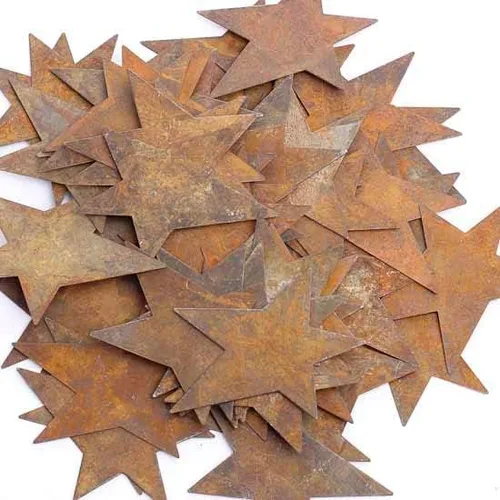 Miniatura 12 de Paquete de 36 recortes de estrella de hojalata oxidada, estrellas de metal oxidadas para manualidades – Primitivo, rústico campestre, manualidades