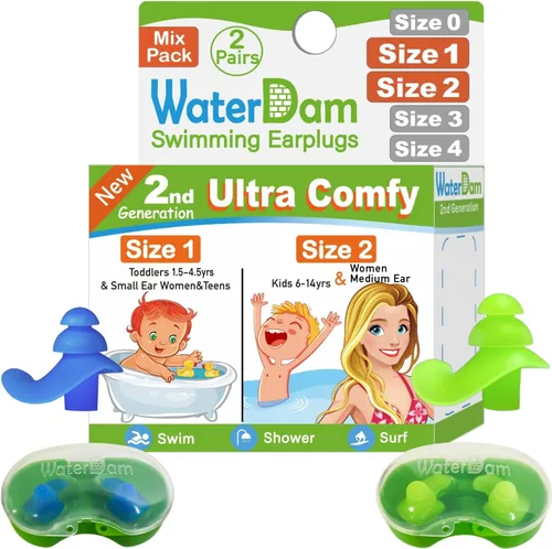 Miniatura 36 de WaterDam A-Series - Tapones de natación para los oídos, ultra cómodos, grandes, impermeables